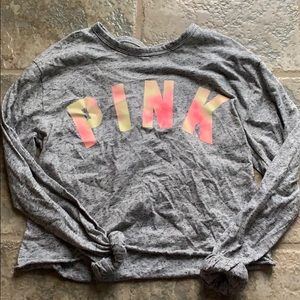 pink grey crop top